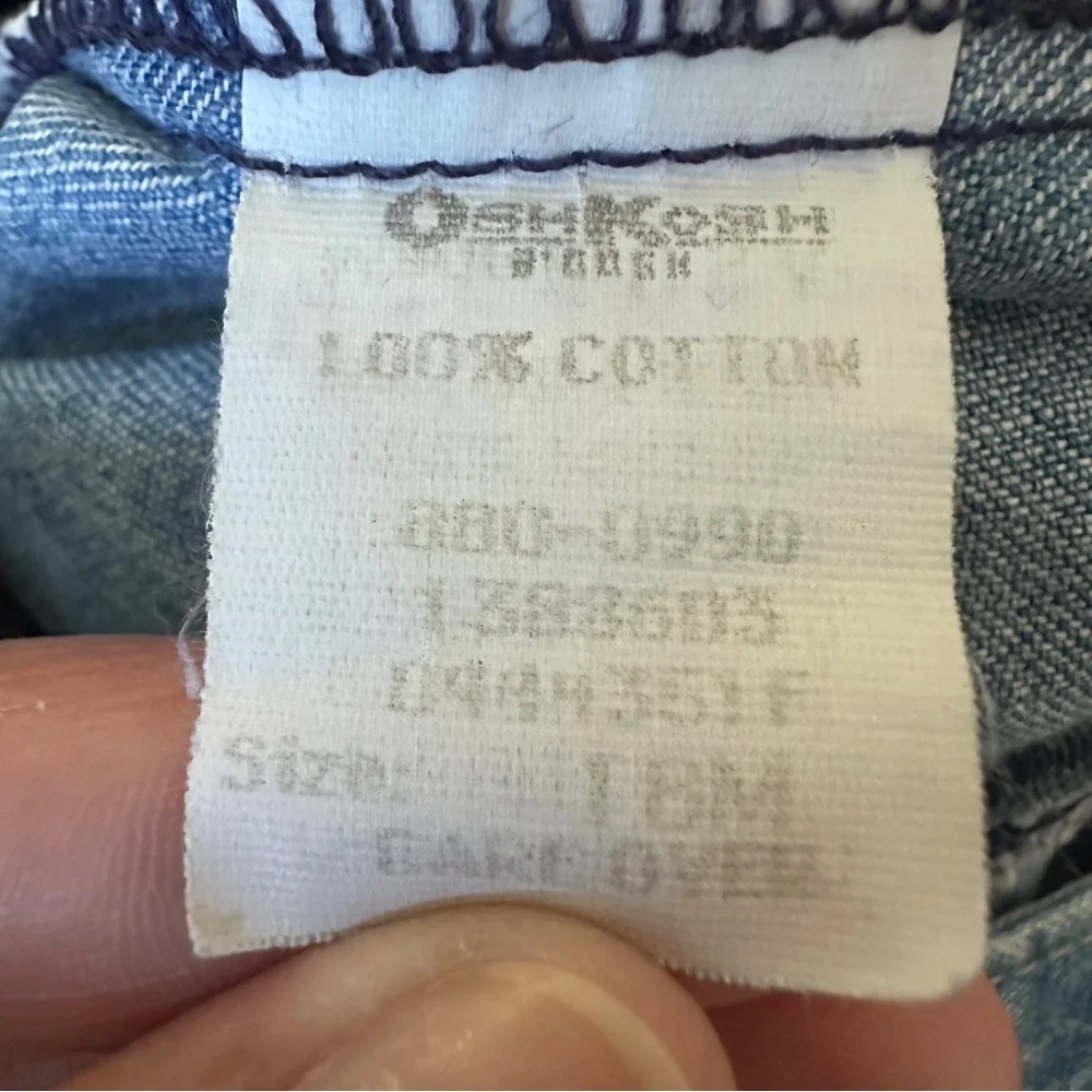 Vintage Vestback OshKosh B'gosh Classic Blue Overalls 18M